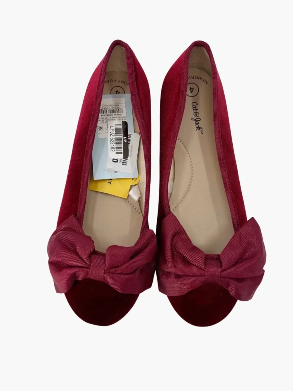 NEW Cat & Jack Girls' Perla Ballet Flats - Red - Size 4